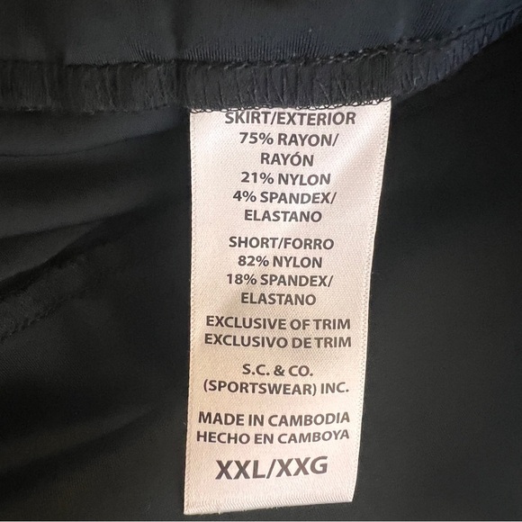 S.C.&CO Skort Size XXL Black Skirt Tummy Control Pockets Inner Shorts Stretch - Picture 5 of 6